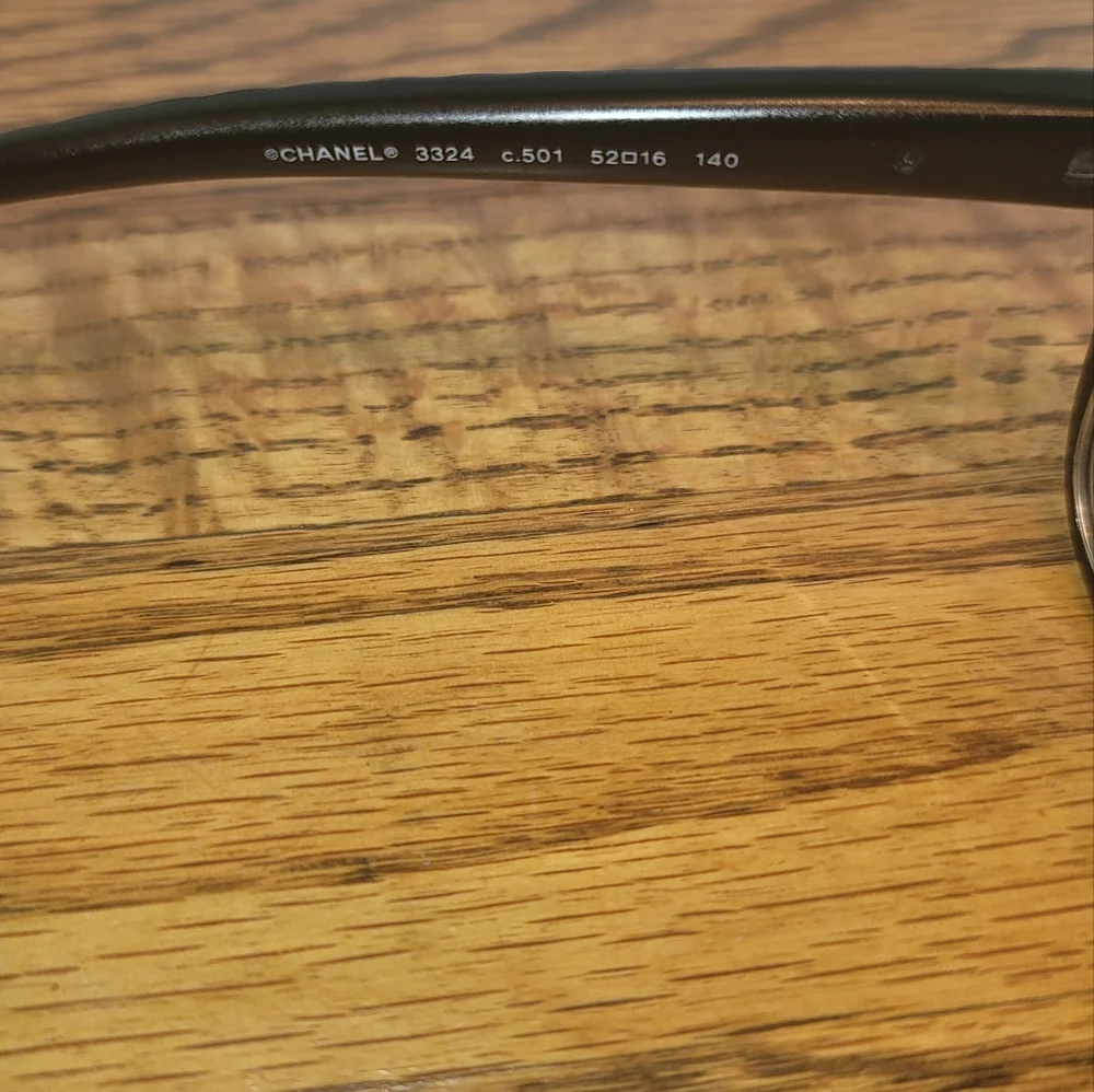 Chanel Iconic CC Signature Black Silver Pewter Optical Small Glasses Frame